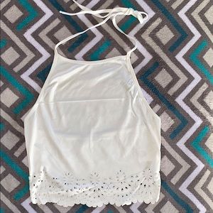 ⭐️3/$20⭐️ Laser Cutout Halter Crop Top